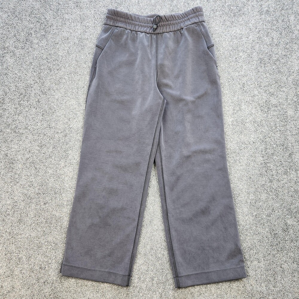 Lululemon Pants Womens 4 Gray Softstreme Wide-Leg Crop Drawcord Pockets LW6BZXS